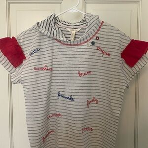 Matilda Jane Hooded Striped Top – Girls Size 14 red white and blue